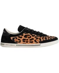 Dolce & Gabbana - Saint Tropez Leo-Print Light Sneakers - Lyst