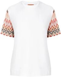 Missoni - T -Shirt mit kontrastierenden Ärmeln - Lyst