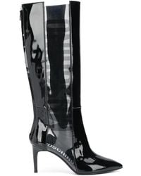 Moschino - Logo-Panel Knee-High Boots - Lyst