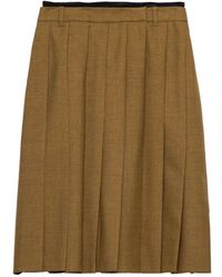 Prada - Hopsack Midi-Skirt - Lyst
