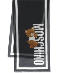 Moschino - Teddy Bear-print Cotton-blend Scarf - Lyst