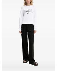 Karl Lagerfeld - Sudadera de algodón con logo estampado - Lyst