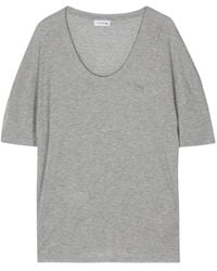 Lacoste - Lyocell T-shirt Met Geborduurd Logo - Lyst