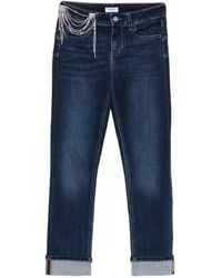 Liu Jo - Rhinestone-embellished Straight-leg Jeans - Lyst