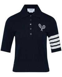 Thom Browne - Tennis-Intarsia Polo Shirt - Lyst