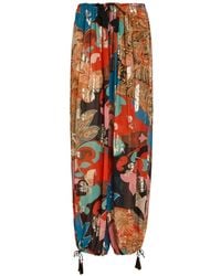 Etro - Print-Detail Wide-Leg Trousers - Lyst