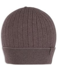 Brioni - Ribbed Beanie Hat - Lyst