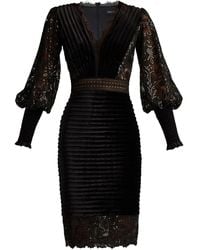 Tadashi Shoji - Lace Pleated Midi Dress - Lyst