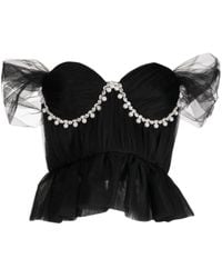 ANOUKI - Faux-Pearl Embellished Off-Shoulder Blouse - Lyst