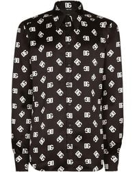 Dolce & Gabbana - Seidenhemd mit DG-Print - Lyst