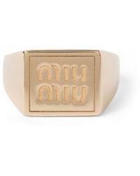 Miu Miu - Logo-engraved Signet Ring - Lyst