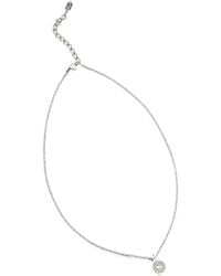 KARL LAGERFELD - Logo-Engraved Crystal-Embellished Pendant Necklace - Lyst