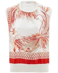 Ferragamo - Feather Show Print Sleeveless Sweater - Lyst