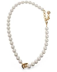 CASABLANCA - Logo-Pendant Pearl Necklace - Lyst