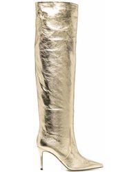 SCAROSSO - X Brian Atwood Carra Metallic-Effect Boots - Lyst