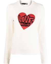 Love Moschino - Heart-print Logo Sweatshirt - Lyst