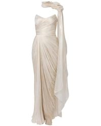 IRIS SERBAN - Dolly Draped Silk Maxi Dress - Lyst