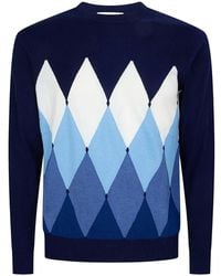 Ballantyne - Jersey A Rombos Con Cuello Redondo - Lyst