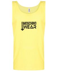 Moschino - Trägershirt aus Mesh mit Logo-Applikation - Lyst