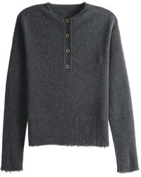 Uma Wang - Ribbed-Knit Distressed Sweater - Lyst