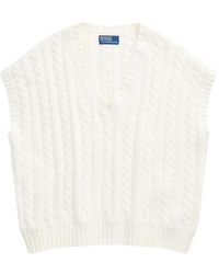 Polo Ralph Lauren - Cable-Knit V-Neck Sleeveless Vest - Lyst