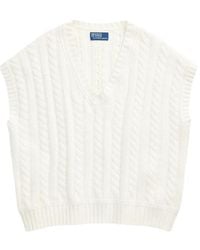 Polo Ralph Lauren - Cable-Knit V-Neck Sleeveless Vest - Lyst