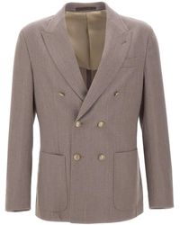 Eleventy - Peak-Lapels Double-Breasted Blazer - Lyst