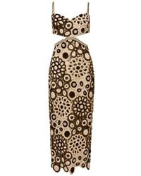 PATBO - Coral Crochet Cut-Out Midi Dress - Lyst