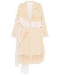 A Tentative Atelier - Asymmetric Hand-Stitch Smacking Drapy Coat - Lyst
