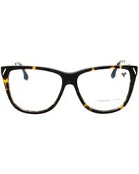 Victoria Beckham - Tortoiseshell-Effect Rectangle-Frame Glasses - Lyst