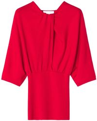 Lanvin - Draped Three-Quarter-Sleeve Sweater - Lyst