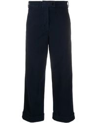 Aspesi - Cropped Wide Leg Trousers - Lyst