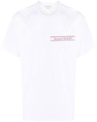 Alexander McQueen T-Shirt mit Logo-Patch - Weiß