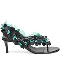 Rabanne - Floral-Appliqué Beaded Sandals - Lyst