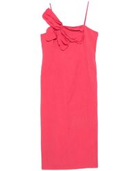 Blumarine - Ruffled-Appliqué Spaghetti-Strap Midi Dress - Lyst