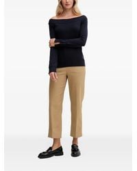Benetton - Off-Shoulder Button-Cuff Sweater - Lyst