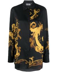 Versace - Chain Couture-print Satin Shirt - Lyst