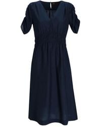 BOSS - Abito Midi Con Maniche A Palloncino - Lyst
