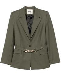 Maje - Belted Tailored-Collar Blazer - Lyst