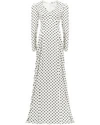 Adamaris - V-Neck Polka-Dot Maxi Dress - Lyst