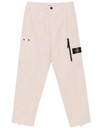 Stone Island - Pantalon Cargo Ample À Patch Logo En Coton - Lyst