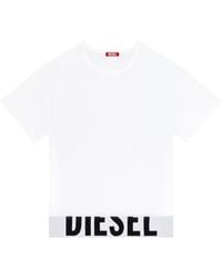DIESEL - Uftee-Sport-Cropped-T-Shirt - Lyst