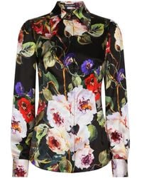 Dolce & Gabbana - Floral Satin Shirt For - Lyst