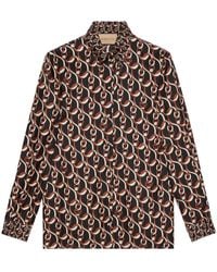 Gucci - Seidenhemd mit GG-Print - Lyst