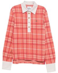 Vivienne Westwood - Check-Pattern Long-Sleeve Polo Shirt - Lyst