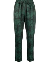 Aspesi - Graphic-print Cropped Trousers - Lyst