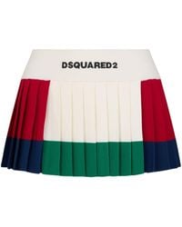 DSquared² - Minijupe plissée à bande logo - Lyst