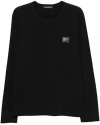 Dolce & Gabbana - T-Shirt À Manches Longues Avec Logo - Lyst