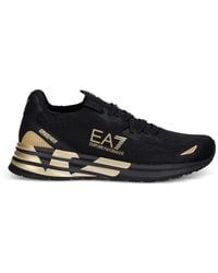 EA7 - Logo-Print Lace-Up Sneakers - Lyst