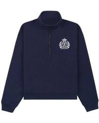 Sporty & Rich - Logo-Print Quarter-Zip Sweater - Lyst